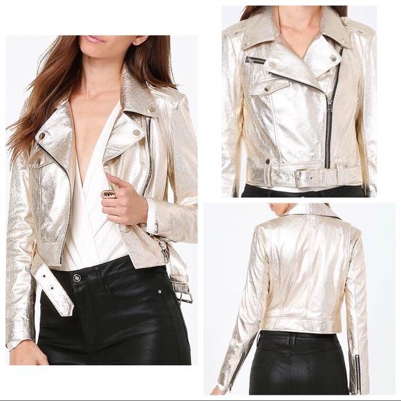 bebe Jackets & Blazers - NEVER USED limited edition BEBEgold leather jacket